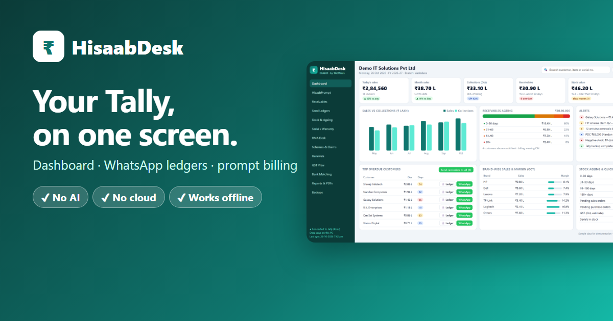 No Inernet Screen HisaabDesk – Your Tally, on one screen | Dashboard & billing for every ...